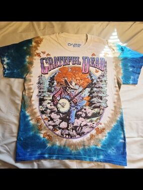 Y2K Liquid Blue Grateful Dead Tie Dye Graphic Tee